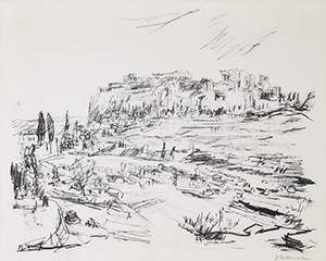 Oskar Kokoschka, Akropolis I, aus: Bekenntnis zu Hellas, 1961 (publ. 1964)
