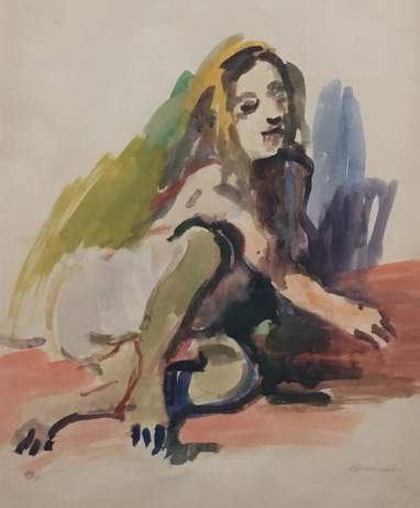 Oskar Kokoschka, Sitzender weiblicher Akt, um 1922